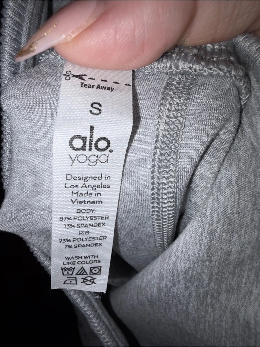 Alo Yoga High-Waist Alosoft Lounge Leggings Athletic Heather Grey Ribbed S